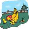 Chickens Eating Clip Art